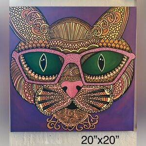 Bohemian Catsody Acrylic on 20”x20” Canvas Art